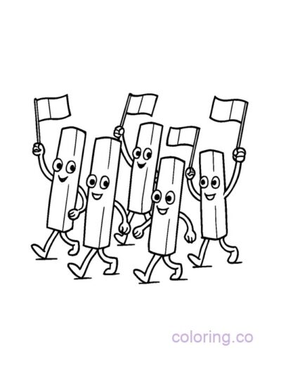 Fun French Fry Parade Coloring Page for Preschool