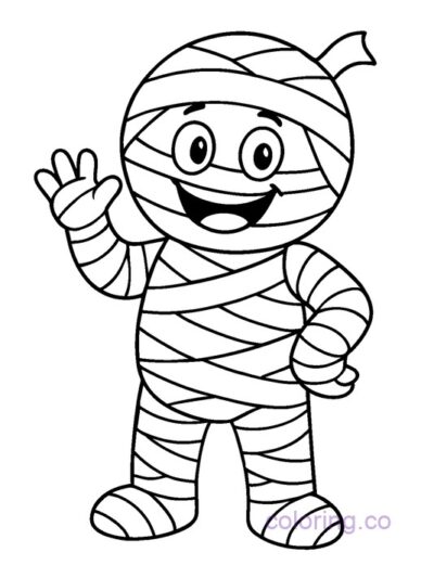Cute Mummy Coloring Page
