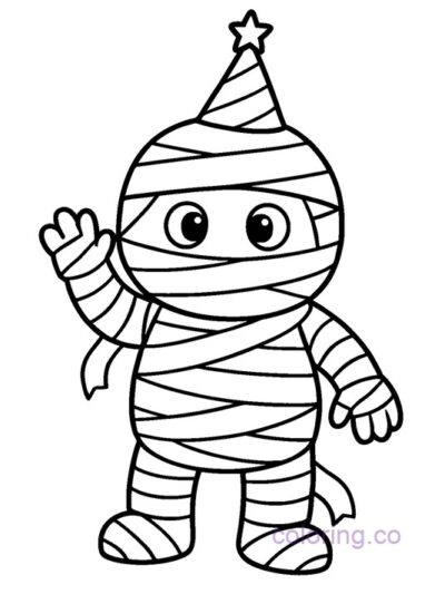 Cute Party Mummy Coloring Page