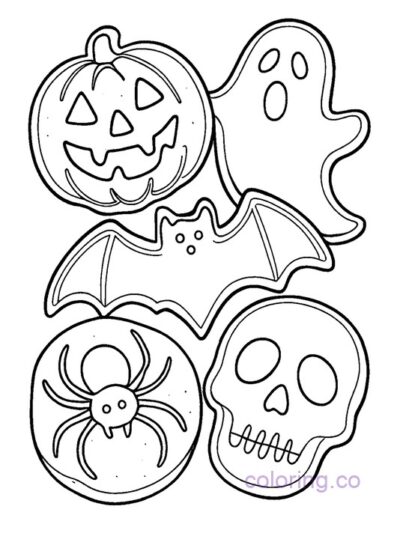 Halloween Cookie Coloring Page