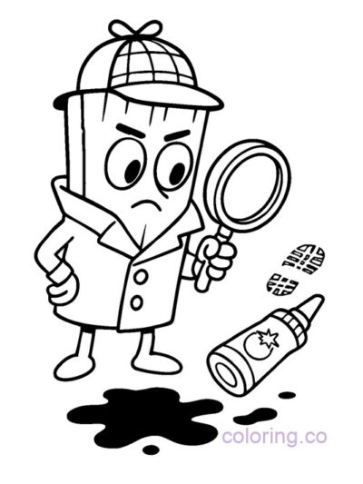 Fry Detective Coloring Page for Kids