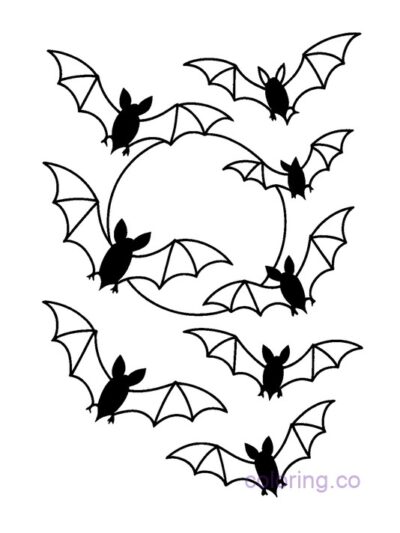 Full Moon Vampire Bat Coloring Page