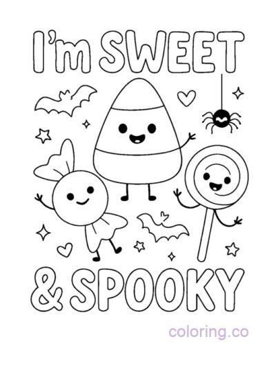 Sweet and Spooky Coloring Page