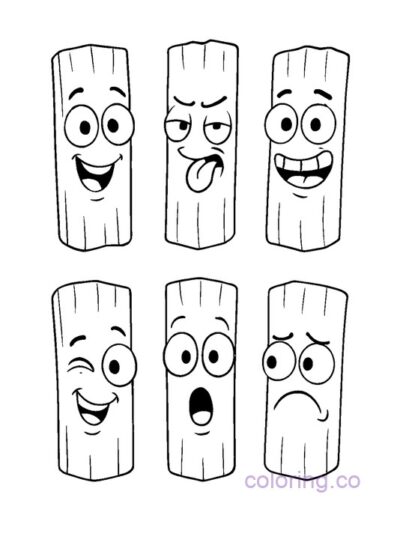 Funny Fry Faces Coloring Page for Kids