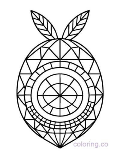 Intricate Geometric Coconut Coloring Page for Adults