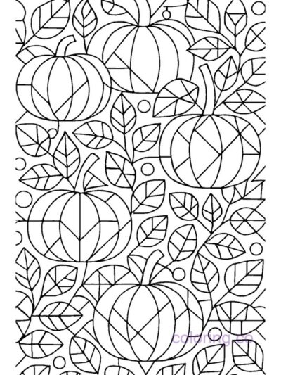 Geometric Pumpkin Coloring Page