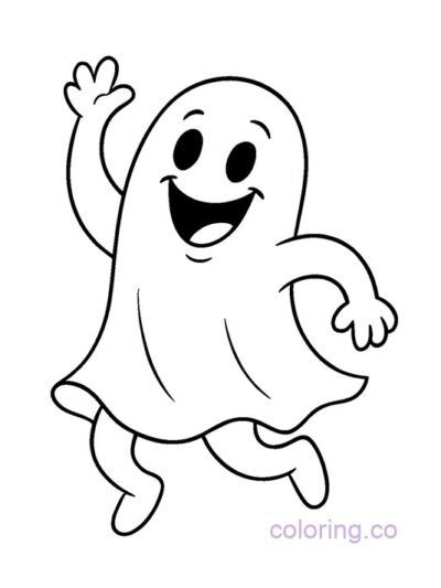Silly Dancing Ghost Coloring Page