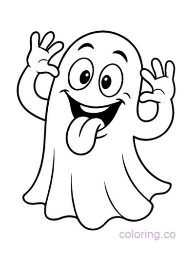 Silly Ghost Coloring Page