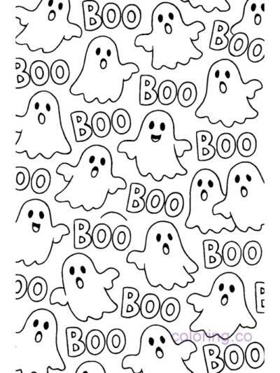 Fun Ghost Pattern Coloring Page