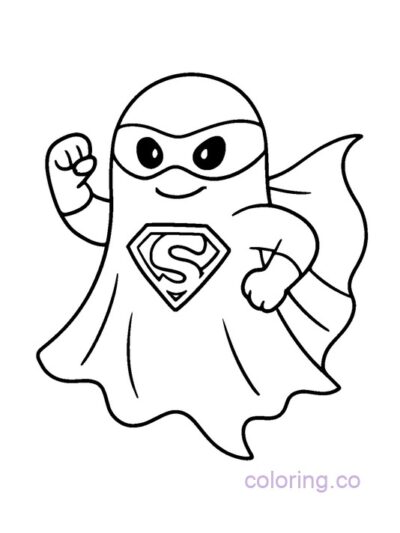 Ghost Superhero Coloring Page