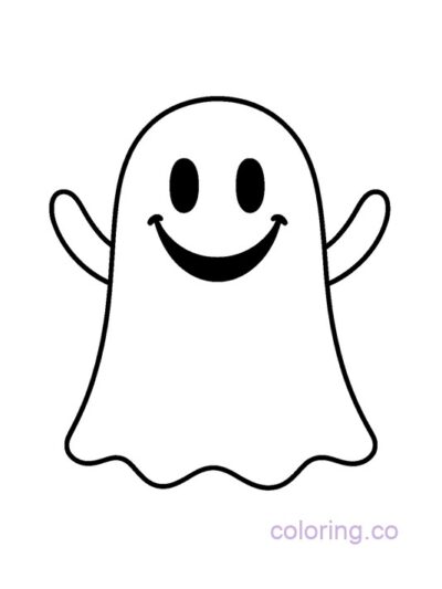Smiling Ghost Coloring Page