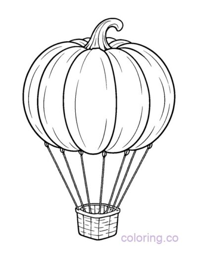 Fun Giant Pumpkin Balloon Coloring Page