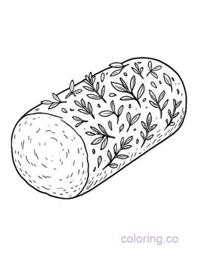 Cute Goat Cheese Log Coloring Page for Kids