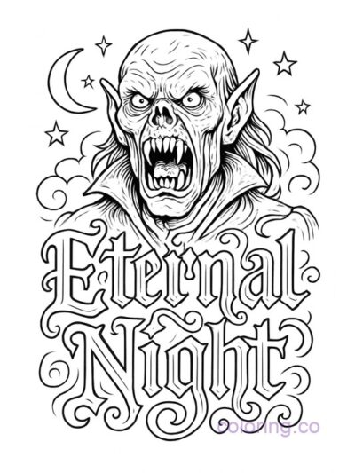 Gothic Monster Coloring Page