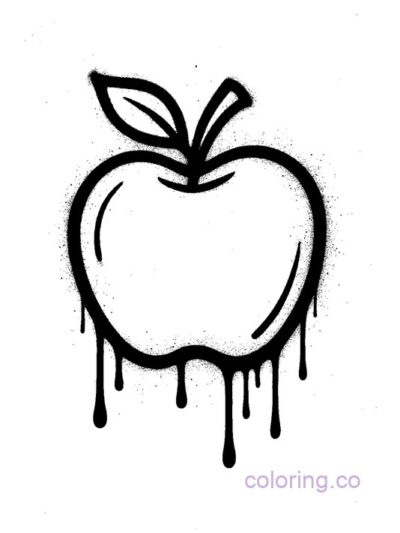 Graffiti Apple Coloring Page