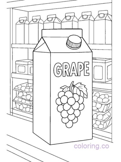 Grape Juice Carton Coloring Page