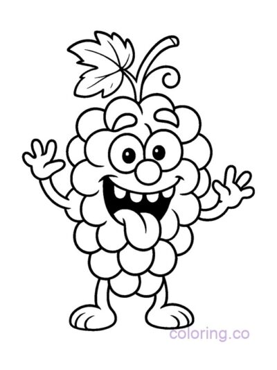 Cute Grape Monster Coloring Page