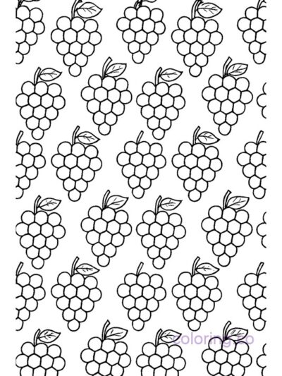 Free Grape Rainbow Pattern Coloring Page