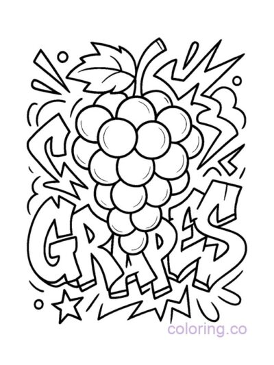 Grape Street Art Graffiti Coloring Page