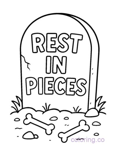 Fun Gravestone Coloring Page