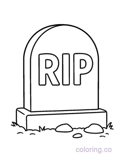 Gravestone Coloring Page for Preschool