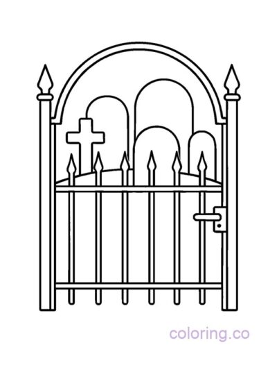 Graveyard Gate Coloring Page