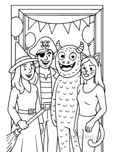 Fun Costume Party Coloring Page