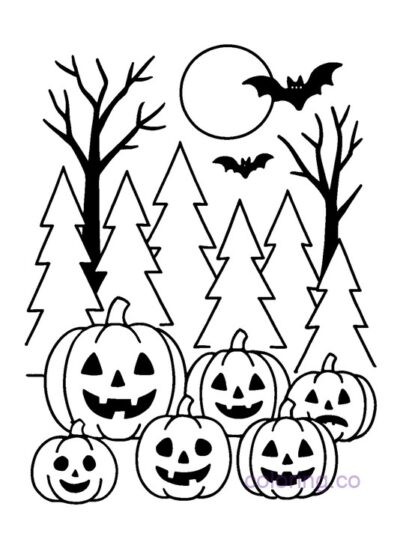 Halloween Forest Coloring Page