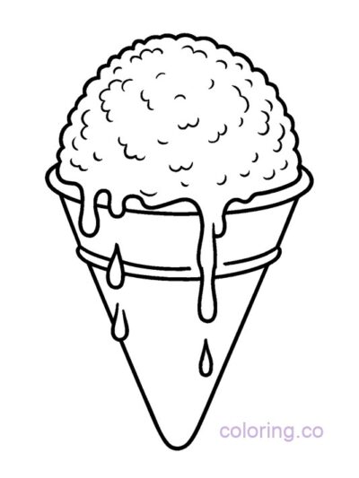 snow cone dripping coloring page
