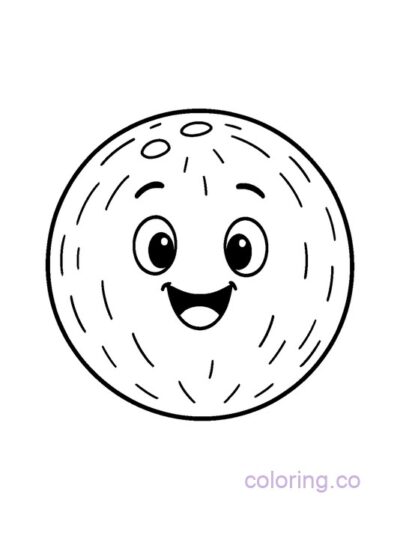 Happy Coconut Coloring Page for Preschoolers