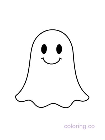 Happy Ghost Coloring Page