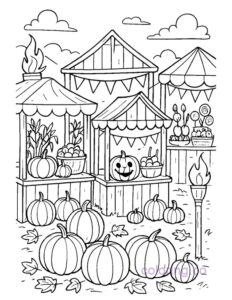 Harvest Halloween Festival Coloring Page