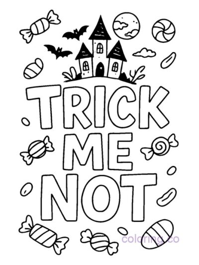 Haunted House Trick Me Not Coloring Page