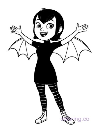 Mavis with Bat Wings Coloring Page for Preschool