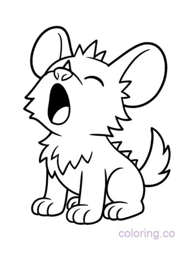 Howling Monster Pup Coloring Page
