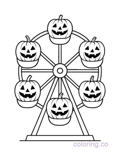 Jack-o-Lantern Ferris Wheel Coloring Fun