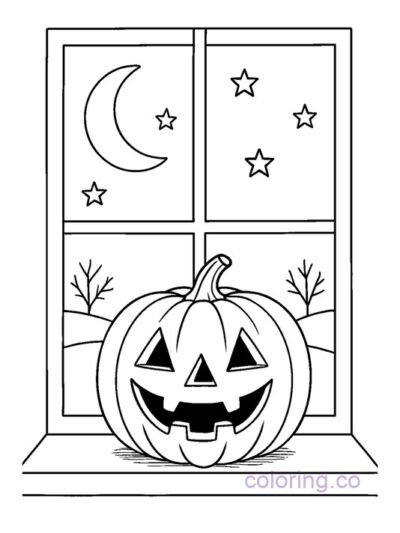 Charming Jack-o-Lantern Coloring Page