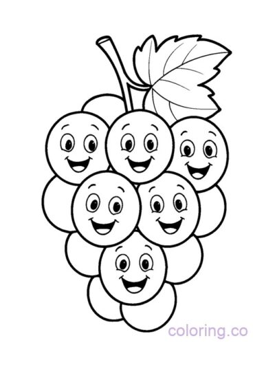 Fun Grape Bunch Coloring Page