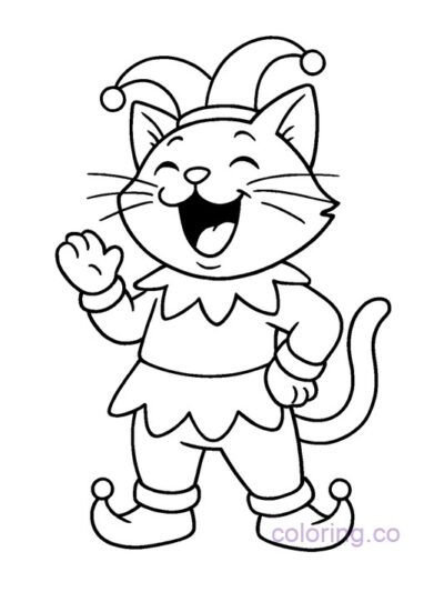 Laughing Cat Coloring Page
