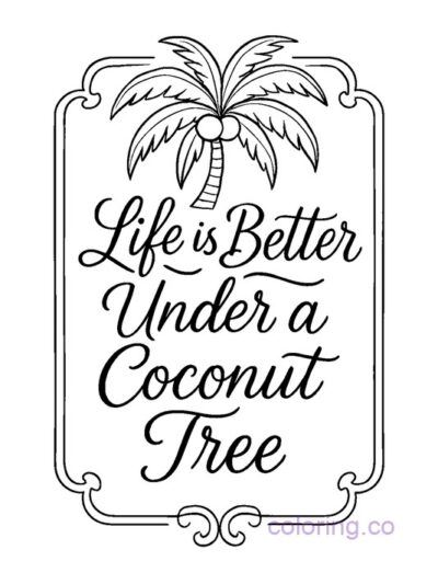 Relaxing Coconut Tree Coloring for Adults