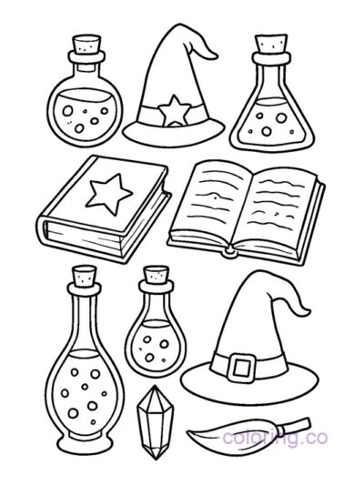 Magical Items Coloring Page