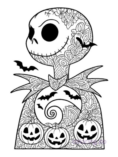 Mandala Jack Skellington Coloring Page