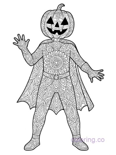 Intricate Mandala Halloween Mask Coloring Page