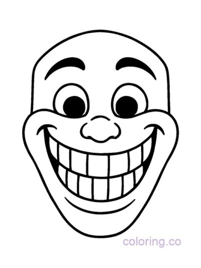 Silly Grin Mask Coloring Page