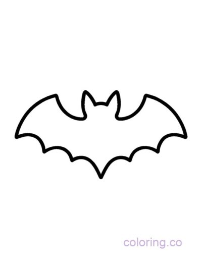 Minimalist Bat Outline Coloring Page