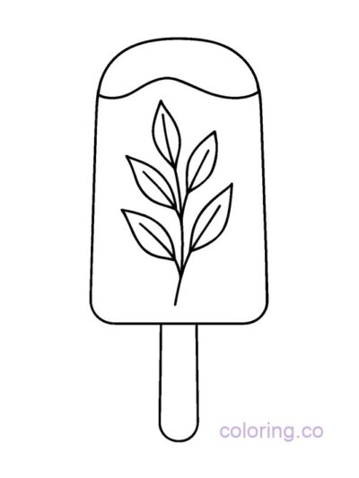 Minimalist Natural Popsicle Coloring Page for Adults