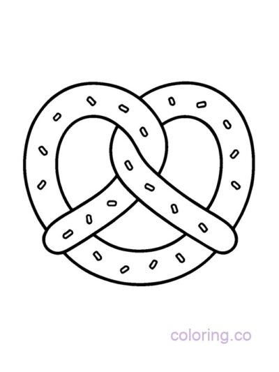 Minimalist Pretzel Coloring Page for Adults