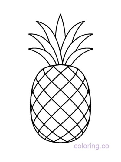 Minimalist Pineapple Coloring Page