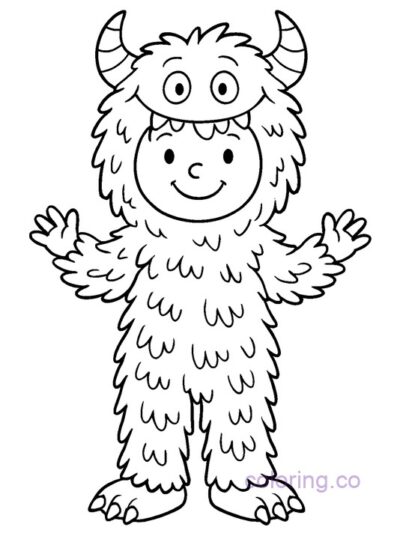 Fun Monster Costume Coloring Page