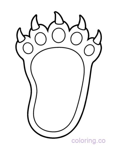 Monster Footprint Coloring Page for Preschool Fun